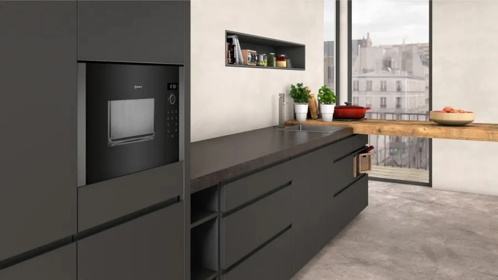 Forno a microonde da incasso Graphite Grey di NEFF