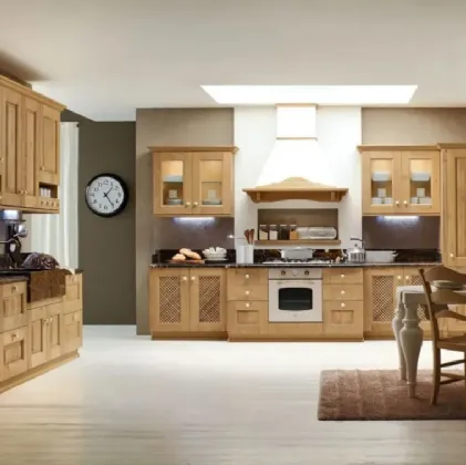 Cucina Classica ad angolo Carola 05 in Rovere Naturale di Arrex