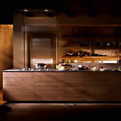 Cucina Design con isola Artematica Noce Tattile di Valcucine