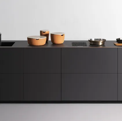 Cucina Design lineare Artematica finitura Soft Outline Carbontec di Valcucine