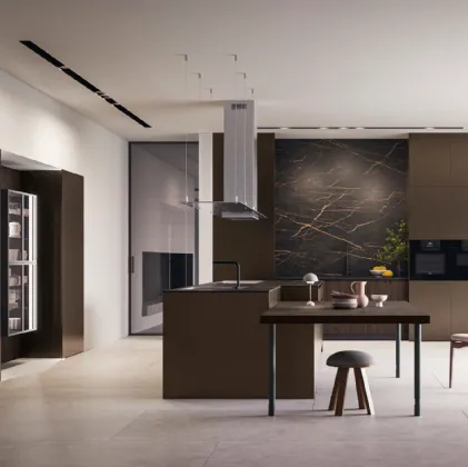 Cucina Design D12 e D23 in Vetro bronzato e Rovere di Doimo Cucine