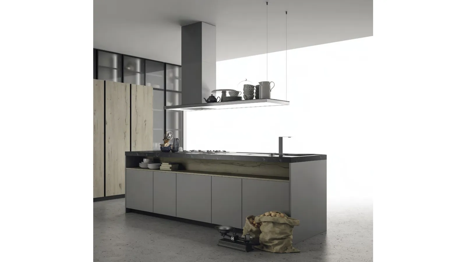 Cucina Design con isola Aspen composizione 2 di Doimo Cucine