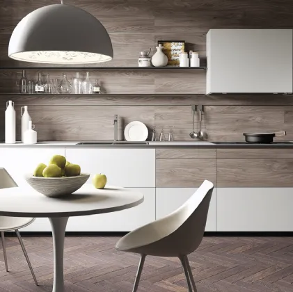 Cucina Design Forma Mentis con anta in nobilitato effetto legno di Valcucine