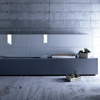 Cucina Design Artematica in vetro temprato laccato opaco Vitrum Grigio Cemento 01 di Valcucine