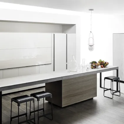 Cucina Design Logica Celata Vitrum Bianco Nuvola Lucido di Valcucine