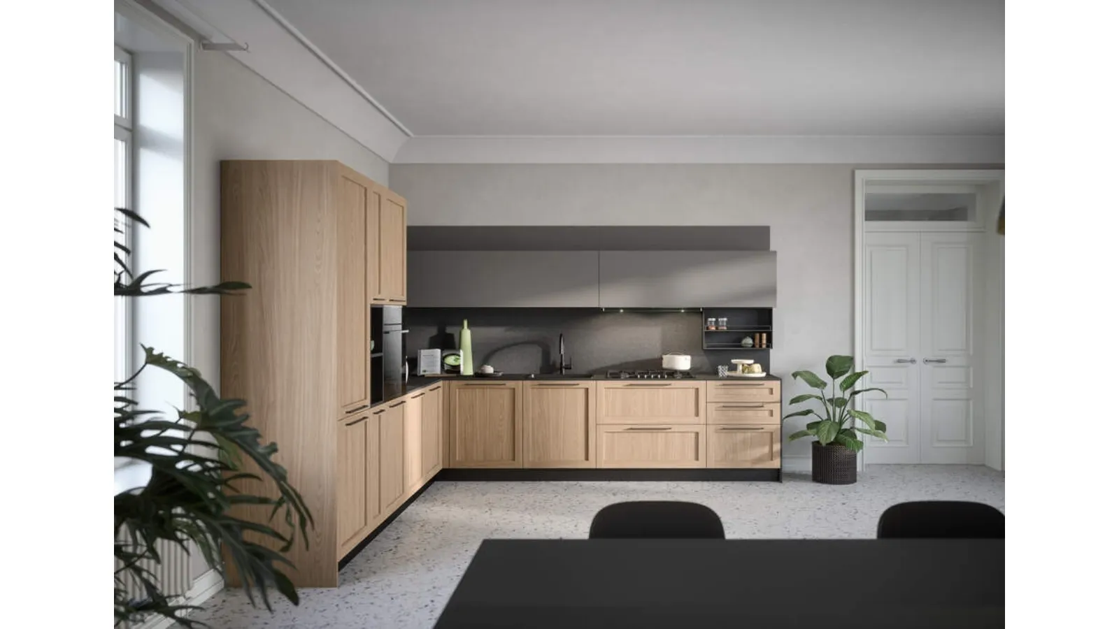 Cucina Moderna angolare Clio Composizione 01 di Prima Cucine