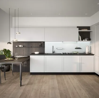 Cucina Moderna angolare con penisola Clio Composizione 02 di Prima Cucine