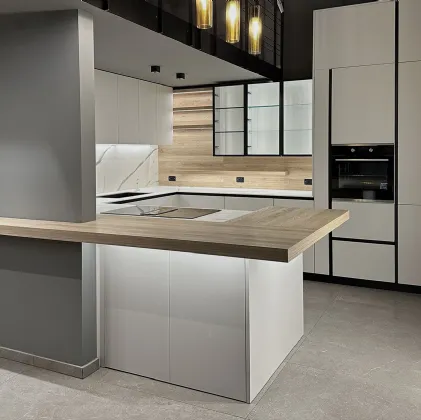 Cucina Moderna D23 in vetro laccato Bianco di Doimo Cucine