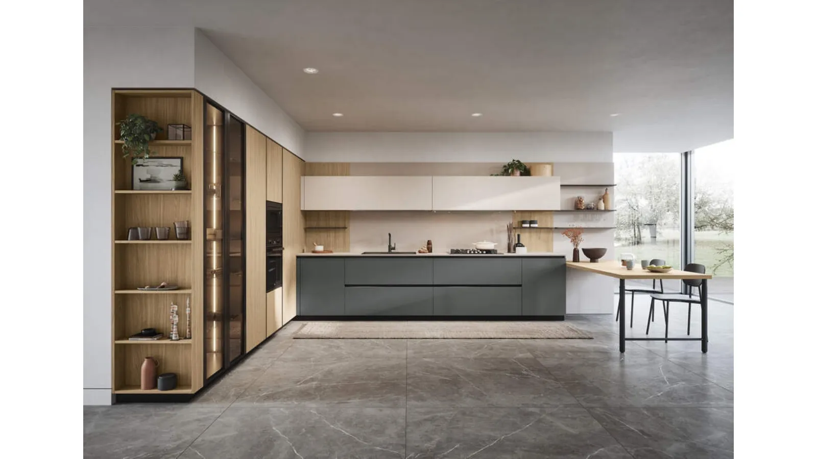 Cucina Moderna angolare Domino Composizione 01 di Prima Cucine