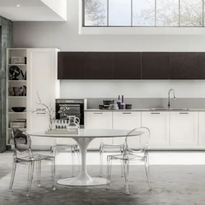 Cucina Moderna angolare Fiorella 02 in laminato bianco di Arrex