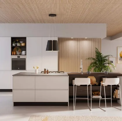 Cucina Moderna con isola Fly Composizione 01 di Prima Cucine