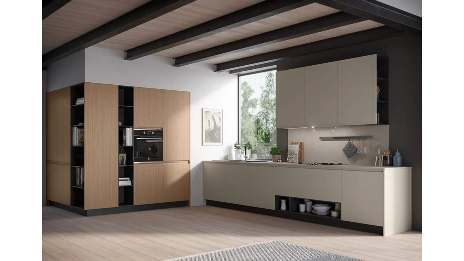 Cucina Moderna ad angolo Fly Composizione 05 di Prima Cucine