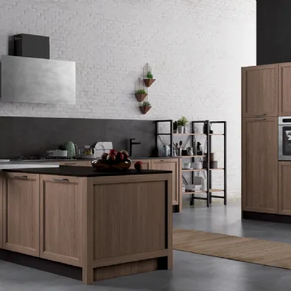 Cucina Moderna con penisola Frame Charme 01 di Nova Cucina