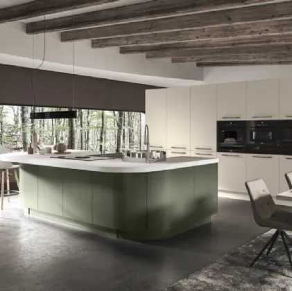 Cucina Moderna con isola Progetto Sistema Curvo 01 di Ar-Tre