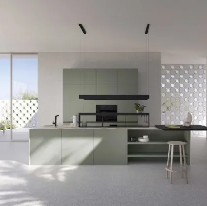 Cucina Moderna con isola Sky Green di Ar-Tre